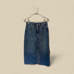 Old Navy Blue Denim Midi Skirt